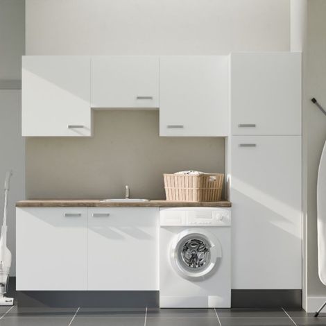 Ensemble meubles buanderie avec emplacement lave-linge - B04