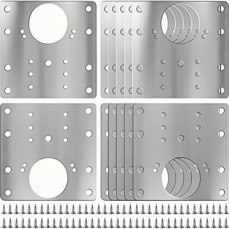 Kit de réparation de charnières de porte d'armoire en 10 pièces, avec vis, adapté aux portes d'armoires et de meubles, 80x80mm. (1/5)