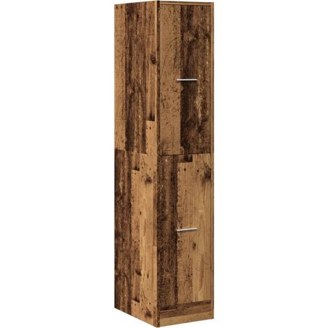 Armario boticario práctico y multifuncional 30 x 41 x 144 cm diseño vintage madera de ingeniería acabado envejecido 020050626 (1/5)