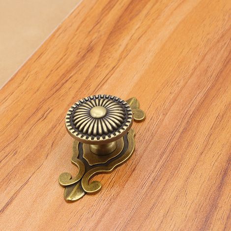 Poignées de porte, tiroir, armoire, meubles ronds de style vintage européen (bronze)