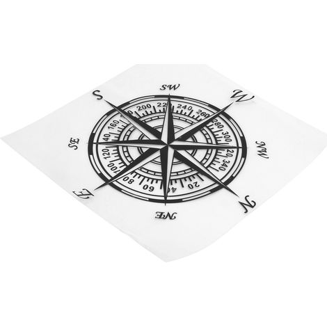 Autocollant boussole pour voiture, imperméable, découpable, en PVC 20 x 20 cm, pour décoration automobile universelle, noir (1/5)