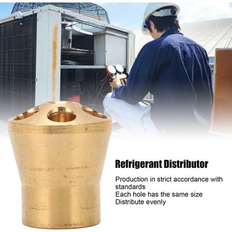 Distributeur de réfrigérant en laiton résistant à l'usure, précis et uniforme, 5 trous, séparateur de liquide pour climatiseur et réfrigérateur (1/4)