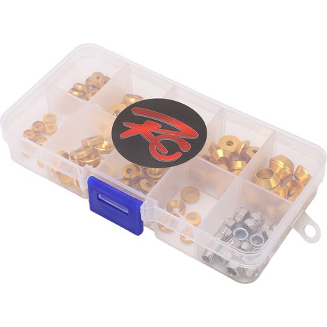 CNC-gefrästes RC-Unterlegscheiben- und Schraubenset aus Aluminiumlegierung, bestehend aus einer flachen Unterlegscheibe, einer Zylinderkopfdichtung und einer runden Unterlegscheibe für Modelle im Maßs (1/5)