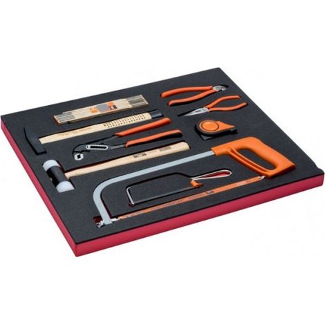 BAHCO - Jeu d'outils de frappe et scies, module mousse 3/3 Fit&Go - 9 pcs