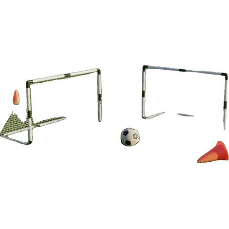 But de football, 91,5 cm x 48 cm x 61 cm, Poteaux en plastique, Filet en polyester, Facile à assembler, Résistant aux intempéries (1/5)
