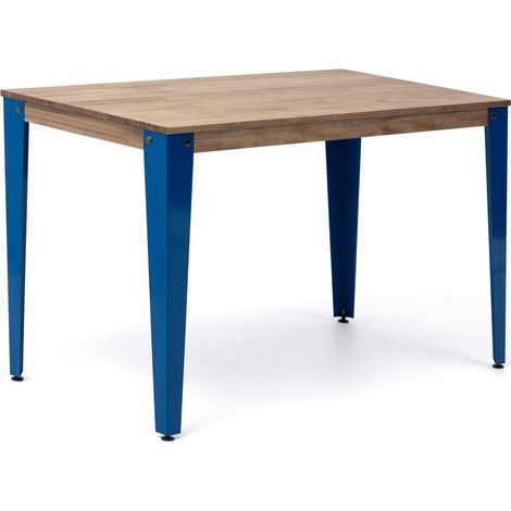 Mesa Lunds Estudio 140x80x75cm Azul en madera maciza de pino acabado vintage estilo industrial Box Furniture (1/5)