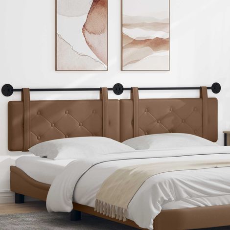 Tête de lit murale suspendue 2 pièces en simili cuir cappuccino 210 x 55 x 5 cm - PANGIVO (1/5)