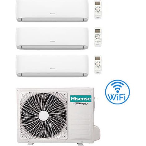 Hisense – Climatiseur réversible 9000 + 9000 + 12000 BTU – Classe A++/A+ – Technologie onduleur CC – Fonction Super Cooling – Silencieux 19 dB(A) - 3AMW52U4RJC