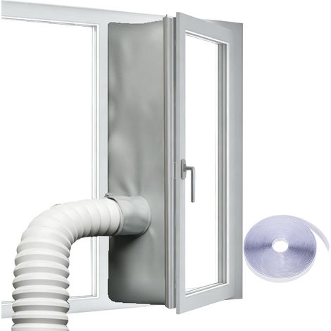 Joint d'étanchéité pour climatiseur portable, fixation adhésive 3 m, sans kit Kit d'étanchéité pour climatiseur de fenêtre, idéal pour appartement, bureau, dortoir, chambre d'hôtel, salle de classe, (1/5)