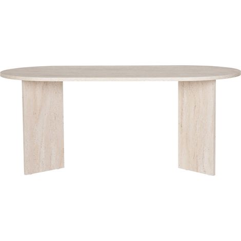 Table à manger ovale effet travertin 8 pers. 180 cm - Suna (1/5)