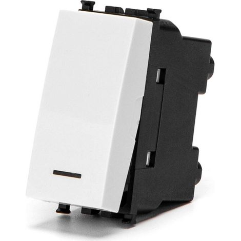 Pulsante unipolare 16A bianco compatibile anche con Vimar Plana