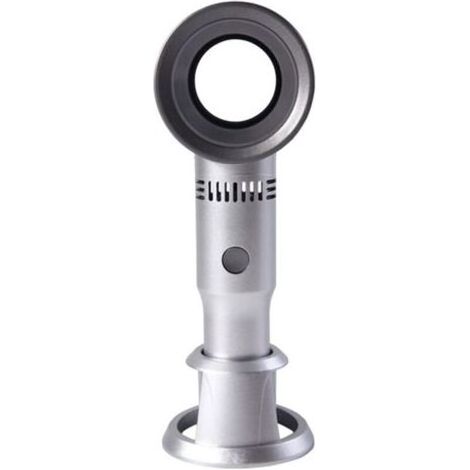 Ventilateur sans feuilles, USB 3 vitesses, mini ventilateur portable silencieux avec système de charge turbo et batterie 2000 mAh, pour camping, bureau, voyage, été/cadeau (couleur : argent) (1/4)