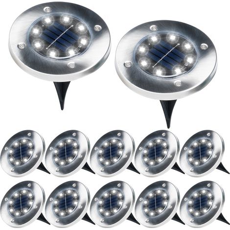 Luci solari ecologiche in acciaio inox per il giardino