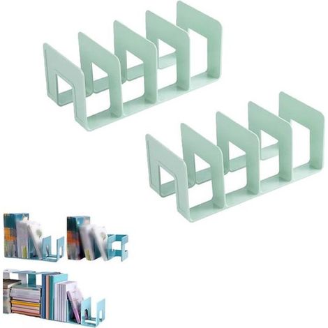 Étagère de bureau double couche en acrylique - rangement dissimulé en plastique avec 4 compartiments - 26 × 12 × 10,5 cm - verte (1/5)
