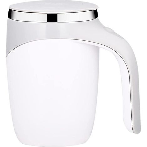 380 ml selbstmischender Becher mit Deckel, automatischer magnetischer Edelstahl-Kaffeebecher für Kaffee, Milch, Kakao und heiße Schokolade. (1/4)