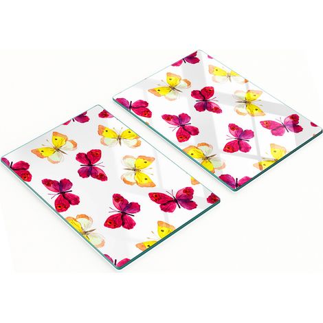 Taglieri decorativi in vetro per snack, con farfalle e fiori, 2x40x52 cm (1/5)