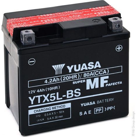 Batería de Moto YUASA YTX5L-BS 4Ah 12V (1/4)