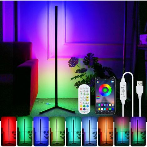 RGB LED Floor Lamp, 89LED 11W 1800Lm, Dimmable Floor Lamp Floor Lamp Corner Lamp with APP Remote Control, Music Synchro, Level for Bedroom Living Room-1.5M (1/5)
