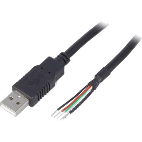 Cable USB A 2.0 male cordon 1m noir
