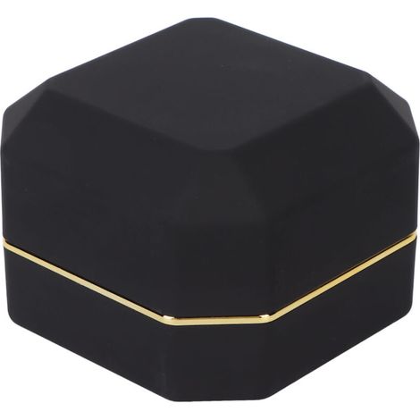 Boîte à bijoux lumineuse LED pour boucles d'oreilles - Idéale pour fiançailles, mariage ou cadeau - Noir (1/5)