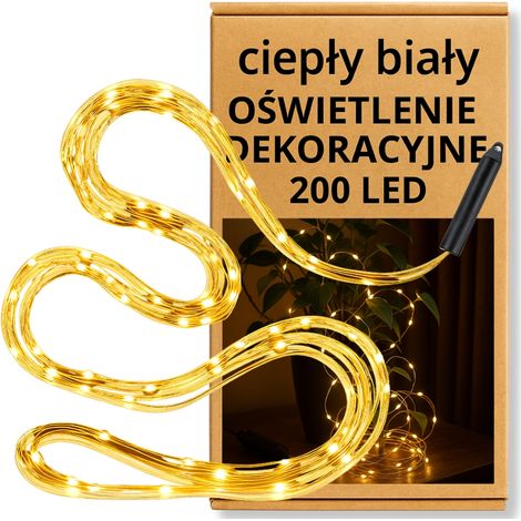 Cascade de cheveux d'ange avec 200 LED blanc chaud (1/5)