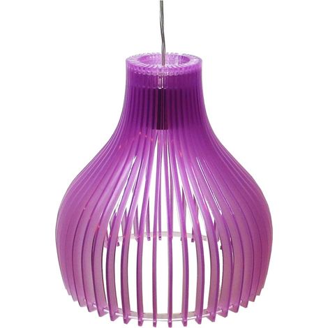 Suspension Candellux Buren chrome violet Ø26cm acryle (1/2)