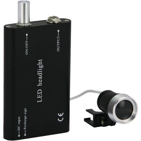 Lampe frontale portable pour loupe binoculaire médicale chirurgicale dentaire Noir (1/5)