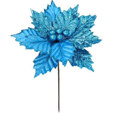 Jeffergarden 6 PCS Noël Glitter Poinsettia Fleurs, Simulation De Noël Fleurs De Mariage Arbre De Noël Nouvel an Ornements (1) (1/5)