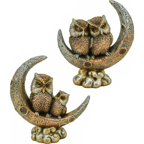 Signes Grimalt Gufo Sulla Luna 2U Fantasia  Figura di gufo marrone - 12x12x4 cm