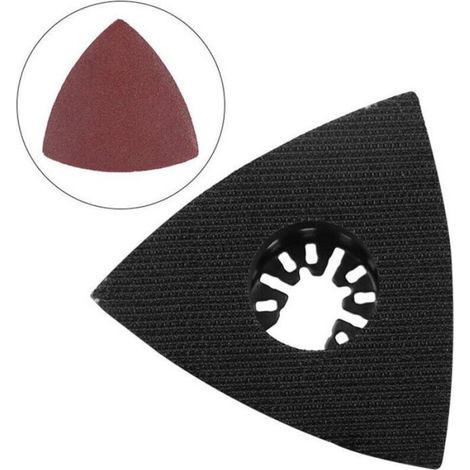 Lot de 4 patins de ponçage triangulaires universels pour outils multifonctions oscillants, à dégagement rapide, 76 mm, noir (1/4)