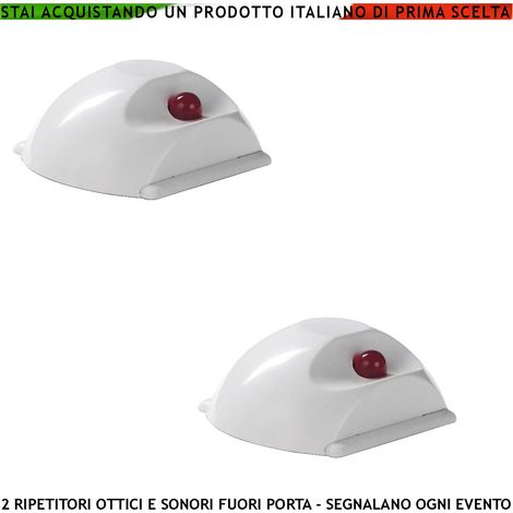 2 SEGNALATORI REMOTI ALLARME OTTICO E SONORO FUORI PORTA INCENDIO OCCUPATO TERMINE LAVORO FINE AZIONE MOVIMENTO SOS (1/4)