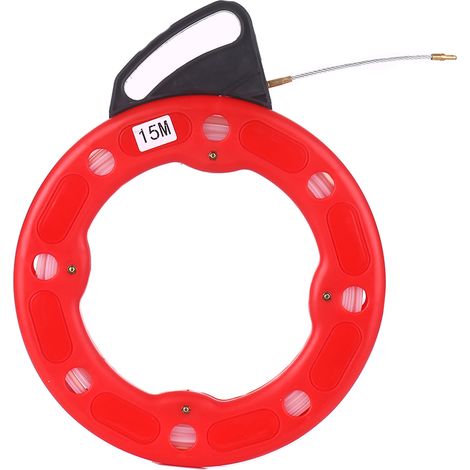 Tire-câbles en fibre de verre de 15 m avec étui de protection pour câbles électriques ou de communication. Idéal pour les cloisons sèches, les plafonds, les passages de câbles sous les tapis, les cond (1/5)