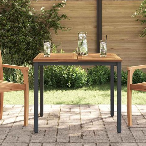 Tisch für Outdoor Natürlich und Schwarz 90 x 90 x 75 cm (1/5)