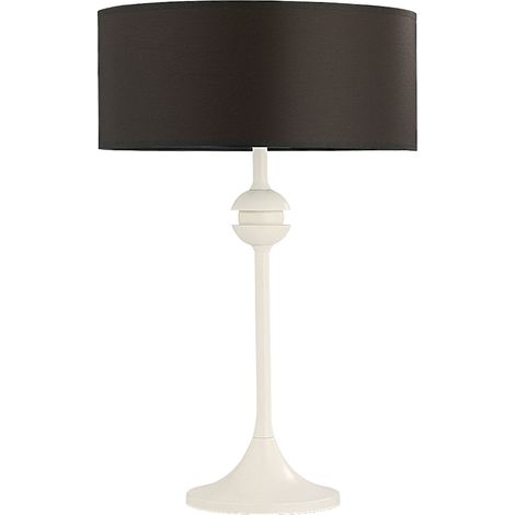 Lampada da tavolo classica bianca, paralume bronzo E27