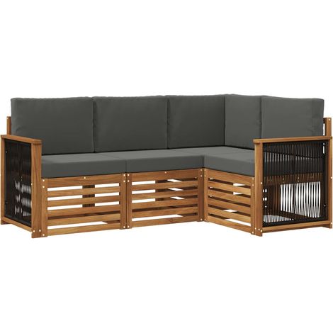 Conjunto de sofás de exterior 4 uds. Poliéster vidaXL (1/5)