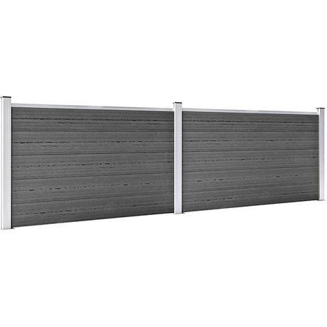 Maison Exclusive - Zaunelement Set WPC 353x105 cm Schwarz (1/5)