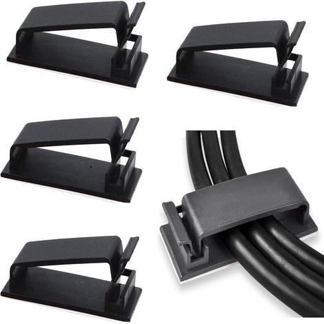 Gestione cavi, 50 clip adesive per cavi, organizer per cavi elettrici, cavi Ethernet e sistema di gestione cavi per TV, PC, laptop, ufficio (1/5)