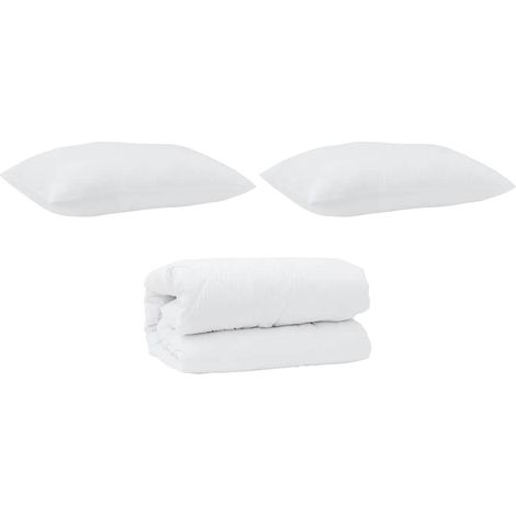 Couette avec Oreillers avec oreiller 3 pcs,Duvet Blanc Microfibre CFW39000 (1/5)