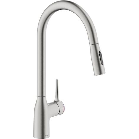 Systemceram Küchenarmatur Mania Soft, mit herausziehbarer Handbrause, Edelstahlfinish, Hochdruck (1/3)