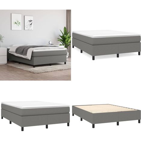Boxspringbett mit Matratze Dunkelgrau 140x190 cm Stoff - Boxspringbett - Doppelbett - Bettenrahmen - Matratze - Nachttisch - Home & Living (1/5)