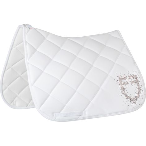 EQUESTRO Sottosella dressage BIANCO logo in strass (1/3)