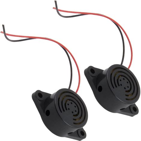 2 Pièces Buzzer Électronique DC 3-24V 100 DB,Sonores Piézo Continues Étanches avec Fil de Plomb,Alarme pour Voiture Moto Oubli Phare,Système Avertisseur de Extérieur (1/5)