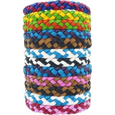 12-Piece Mosquito Repellent Bracelet for Children and Adults, Ultrasonic Mosquito Repellent Wristband, Made with Pure Natural Vegetable Oil, Very Suitable for Outdoor Activities for Children (A) (1/4)