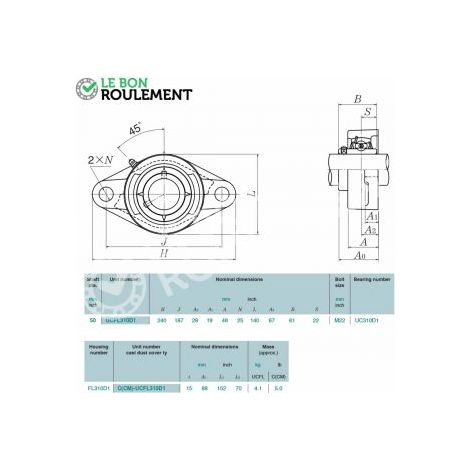 Palier fonte UCFL310-D1-NTN