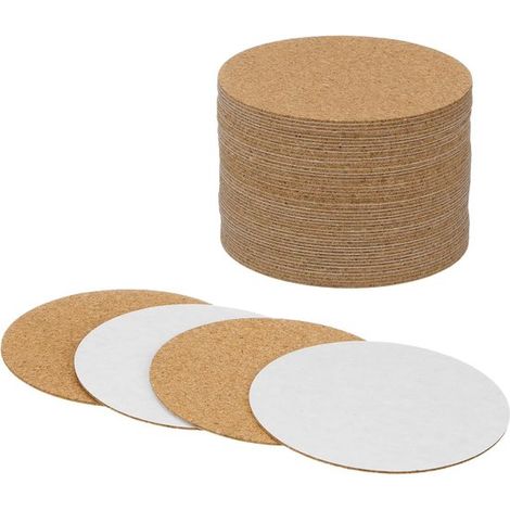 50 selbstklebende Korkuntersetzer (7,6 x 7,6 cm), Korkfliesenmatten mit abgerundeten Kanten, perfekt für selbstgemachte Untersetzer [1 mm dick] (1/4)