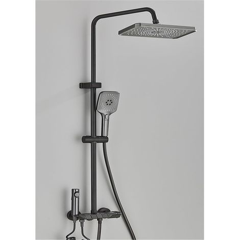 Ensemble de douche mitigeur thermostatique intelli Ensemble de douche numérique Piano noir, robinets de salle de bain en laiton intelligents, système de douche blanc à cascade chaude et froide ( Color (1/5)