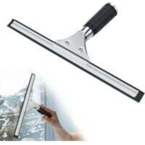 UlisemRaclette à vitre Professionnelle, Raclette Vitre en Acier Inoxydable, pour Nettoyer et Sécher le Verre, le Carrelage, la Salle de Bain (1/4)