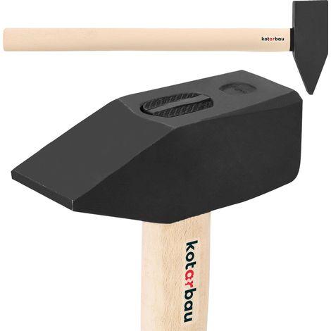 KOTARBAU® Marteau - Acier - 6 kg - Massette - Masse Outil - 70 cm - Marteau Forgeron - Masse pour Fendre le Bois - Noir Naturel - avec Manche en Bois - Ergonomique (1/5)