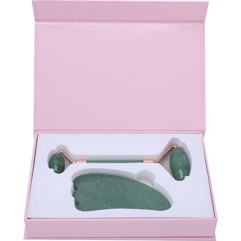 Rouleau Double Face et Outil Gua Sha pour Massage Corporel et Facial - Ensemble Vert (1/5)