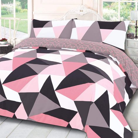Parure de lit Simple avec Housse de Couette et taie d'oreiller, en Polycoton Doux, Confortable, Respirant, léger, ne se décolore Pas, Rose pâle, 135 x 200 cm (1/5)
